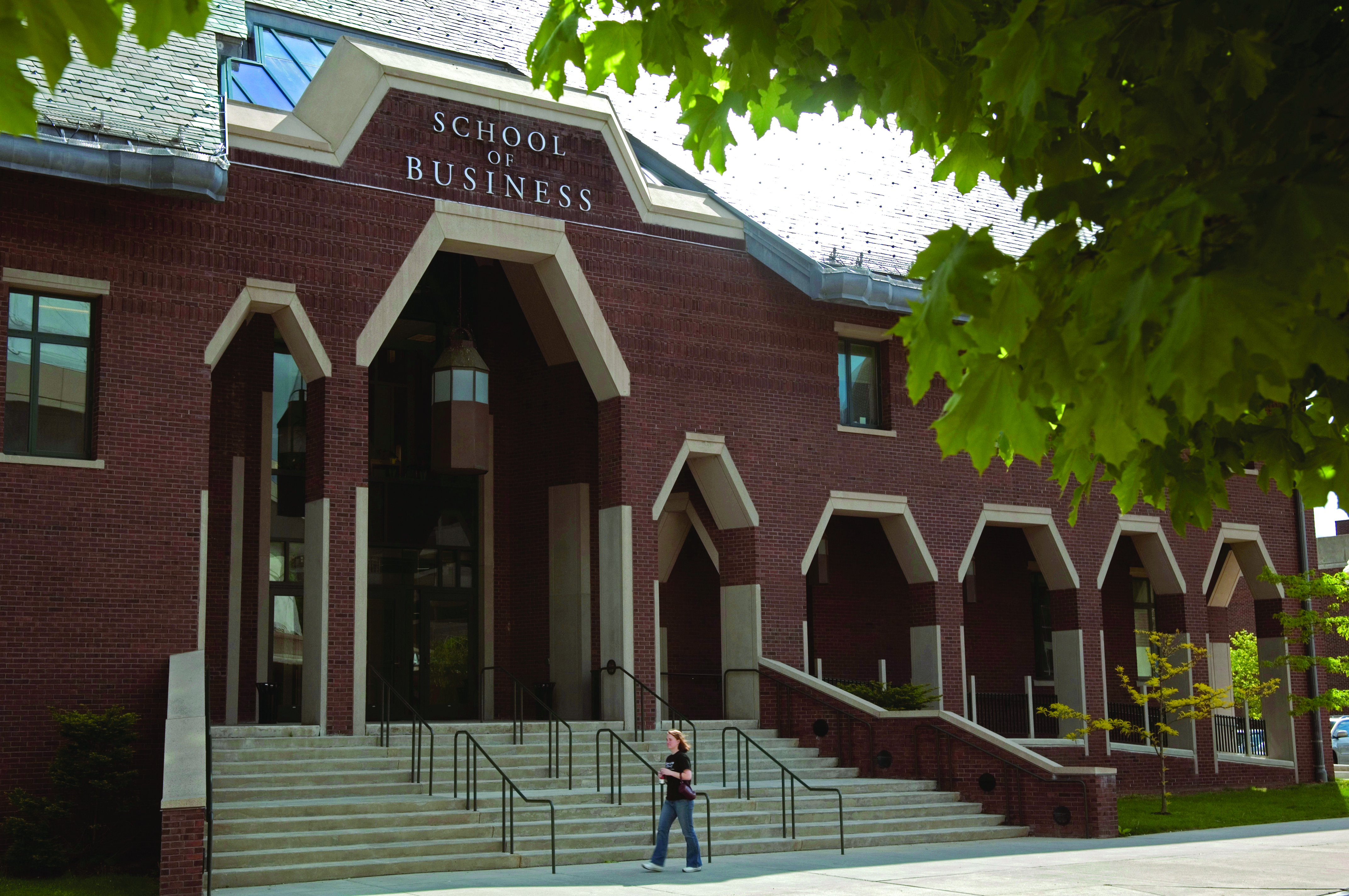 The present home of the School of Business at 2100 Hillside Road on the main campus in Storrs